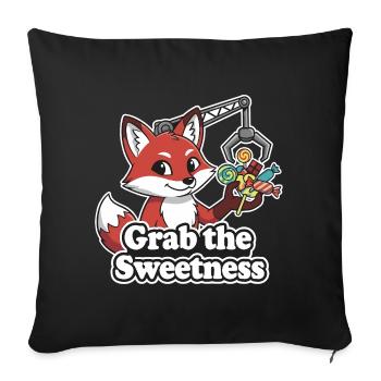 Fox reaches for sweets - Sofa pillowcase 17,3'' x 17,3'' (45 x 45 cm) - black - Front
