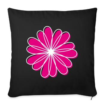 Flower - Sofa pillowcase 17,3'' x 17,3'' (45 x 45 cm) - black - Front