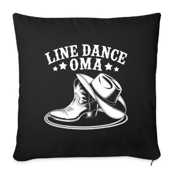 Motif de grand-mère en ligne - Housse de coussin décorative 45 x 45 cm - noir - Devant