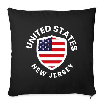 USA New Jersey Flag Badge - Sofa pillowcase 17,3'' x 17,3'' (45 x 45 cm) - black - Front