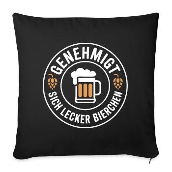 se permet de se faire plaisir bière alcoolisée bière de fête - Housse de coussin décorative 45 x 45 cm - noir - Devant