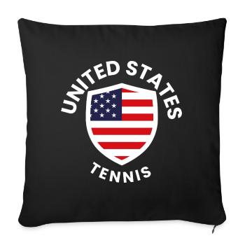 American Tennis Shield Flag - Sofa pillowcase 17,3'' x 17,3'' (45 x 45 cm) - black - Front