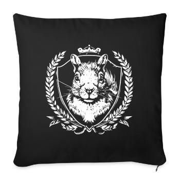 Squirrel crest - Sofa pillowcase 17,3'' x 17,3'' (45 x 45 cm) - black - Front