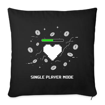 Single Player Mode Gamer Heart - Sofa pillowcase 17,3'' x 17,3'' (45 x 45 cm) - black - Front