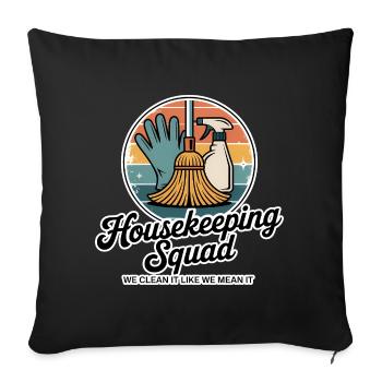 Funny Cleaning Design - Sofa pillowcase 17,3'' x 17,3'' (45 x 45 cm) - black - Front