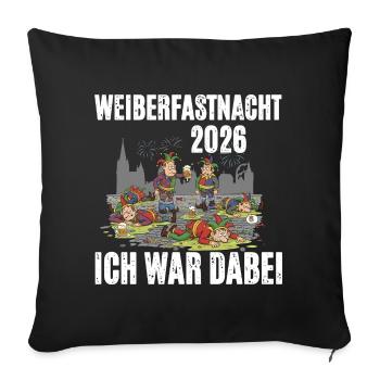 Weiberfastnacht 2026 - Housse de coussin décorative 45 x 45 cm - noir - Devant