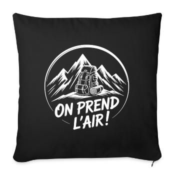 Adventure Backpacking Hiking - Sofa pillowcase 17,3'' x 17,3'' (45 x 45 cm) - black - Front
