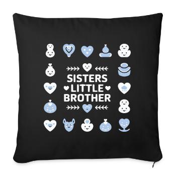 Sister & Little Brother Motif - Sofa pillowcase 17,3'' x 17,3'' (45 x 45 cm) - black - Front
