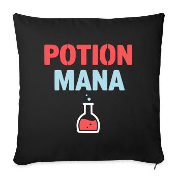 Potion Mana Text Gaming - Sofa pillowcase 17,3'' x 17,3'' (45 x 45 cm) - black - Front