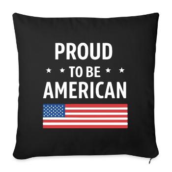 American Pride with US Flag - Sofa pillowcase 17,3'' x 17,3'' (45 x 45 cm) - black - Front