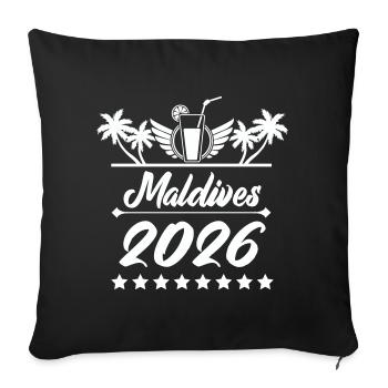 Maldives 2026 Beach Dream - Sofa pillowcase 17,3'' x 17,3'' (45 x 45 cm) - black - Front