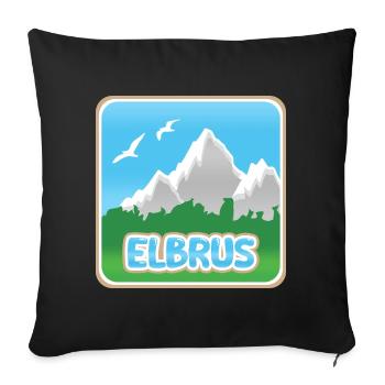 Mount Elbrus - Sofa pillowcase 17,3'' x 17,3'' (45 x 45 cm) - black - Front