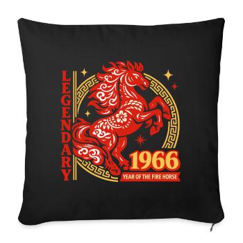 1966 Fire Horse Legend 60th Birthday Gift - Sofa pillowcase 17,3'' x 17,3'' (45 x 45 cm) - black - Front