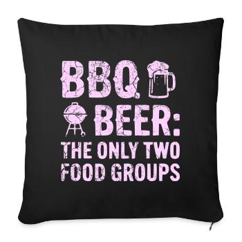 T-shirt barbecue, sweat à capuche, idée cadeau pour Grill Master - Housse de coussin décorative 45 x 45 cm - noir - Devant
