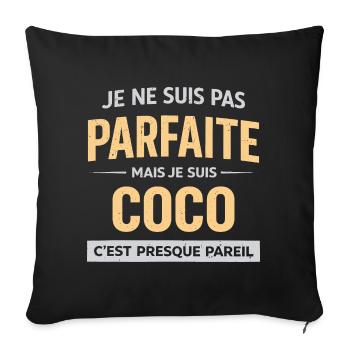 Pas Parfaite Mais Corinne Humour Prénom Original - Housse de coussin décorative 45 x 45 cm - noir - Devant