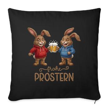 Joyeux Proster Bunny Bière Lapin de Pâques Proster Bunny - Housse de coussin décorative 45 x 45 cm - noir - Devant