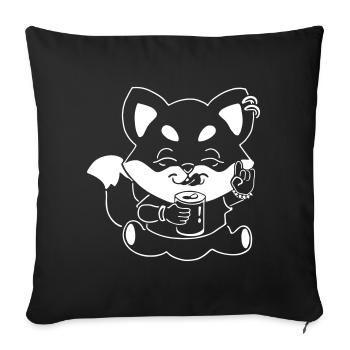 Metal-Fuchs mit Dose - Sofakissenbezug 45 x 45 cm - Schwarz - Vorne