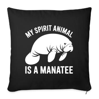 Manatee Spirit Tier - Housse de coussin décorative 45 x 45 cm - noir - Devant