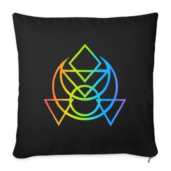 Multicolored Egyptian esoteric symbol - Sofa pillowcase 17,3'' x 17,3'' (45 x 45 cm) - black - Front