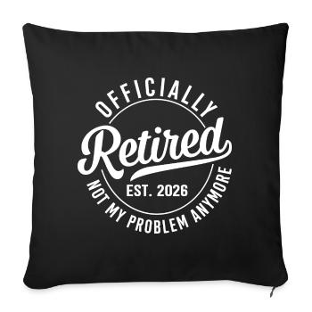 Officiellement retraité 2026 - Housse de coussin décorative 45 x 45 cm - noir - Devant