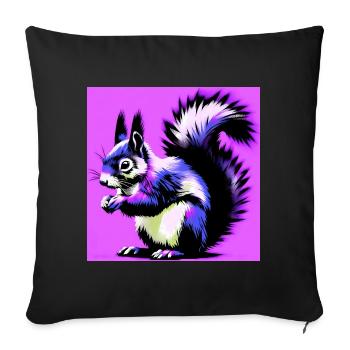 squirrel - Sofa pillowcase 17,3'' x 17,3'' (45 x 45 cm) - black - Front