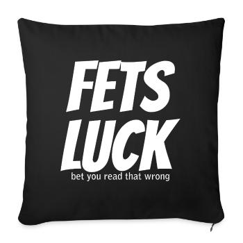 Mème de la chance de Fets - Housse de coussin décorative 45 x 45 cm - noir - Devant