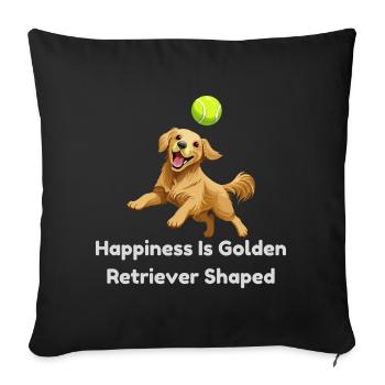 Golden Retriever Joy Tennis - Sofa pillowcase 17,3'' x 17,3'' (45 x 45 cm) - black - Front