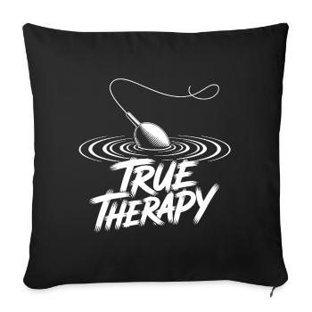 Fishing My Therapy - Sofa pillowcase 17,3'' x 17,3'' (45 x 45 cm) - black - Front