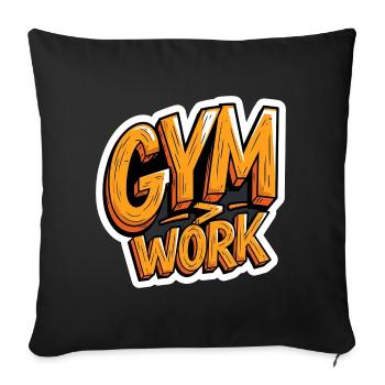 Chemise de sport sarcastique au bureau vs bodybuilding à la salle de sport - Housse de coussin décorative 45 x 45 cm - noir - Devant