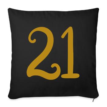 21 - Sofakissenbezug 45 x 45 cm - Schwarz - Vorne