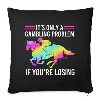 Courses de chevaux - Housse de coussin décorative 45 x 45 cm - noir - Devant
