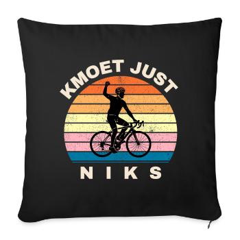 Kmoet just nothing, Dialecte anversois Chemises - Housse de coussin décorative 45 x 45 cm - noir - Devant