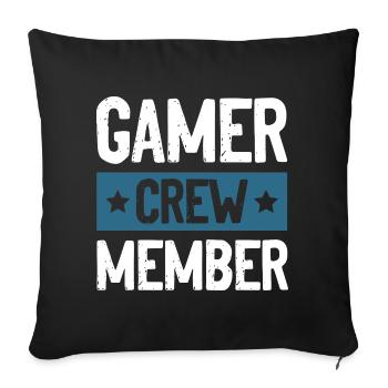 Gamer Crew - Sofakissenbezug 45 x 45 cm - Schwarz - Vorne