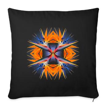 Mandala Paradiesvogelblume Abstrakte Tropical Art - Sofakissenbezug 45 x 45 cm - Schwarz - Vorne