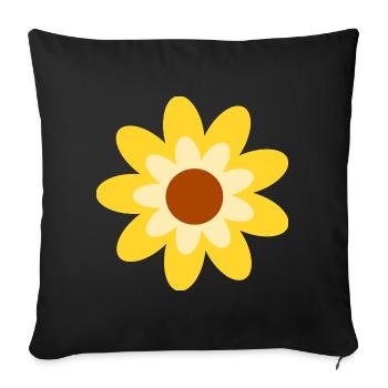 70s Flower Pattern Hippie Gift - Sofa pillowcase 17,3'' x 17,3'' (45 x 45 cm) - black - Front
