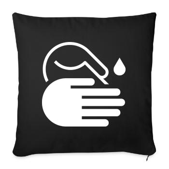 Hände waschen Icon - Sofakissenbezug 45 x 45 cm - Schwarz - Vorne