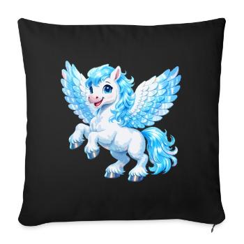 Fliegendes Pegasus-Pferd - Sofakissenbezug 45 x 45 cm - Schwarz - Vorne