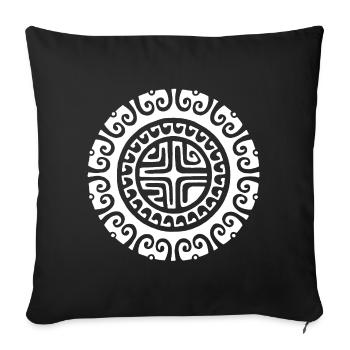 White Tribal Flower - Sofa pillowcase 17,3'' x 17,3'' (45 x 45 cm) - black - Front