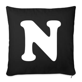 Large N Style Print | Letter N | N Logo - Sofa pillowcase 17,3'' x 17,3'' (45 x 45 cm) - black - Front