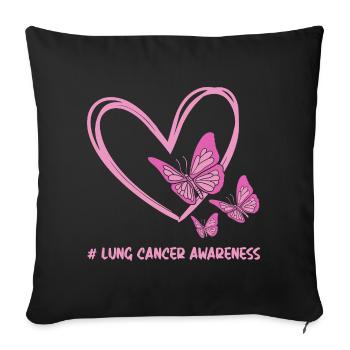 Lung Cancer Cancer Cancer Survivor Cancer Stinks - Sofa pillowcase 17,3'' x 17,3'' (45 x 45 cm) - black - Front