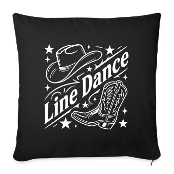Line Dance Cowboy Flair - Sofakissenbezug 45 x 45 cm - Schwarz - Vorne