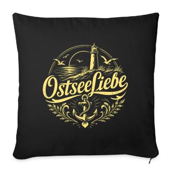 OstseeLiebe Leuchtturm Flair - Sofakissenbezug 45 x 45 cm - Schwarz - Vorne