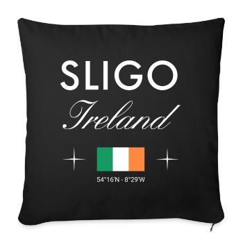 Sligo Ireland Coordinates Travel Souvenir - Sofa pillowcase 17,3'' x 17,3'' (45 x 45 cm) - black - Front