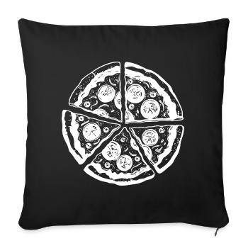 Pizza Skizze - Sofakissenbezug 45 x 45 cm - Schwarz - Vorne