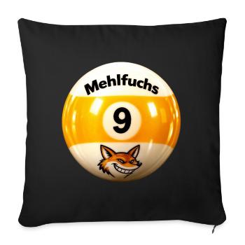 Mehlfuchs 9 Ball – Fox Vintage Druck - Sofakissenbezug 45 x 45 cm - Schwarz - Vorne