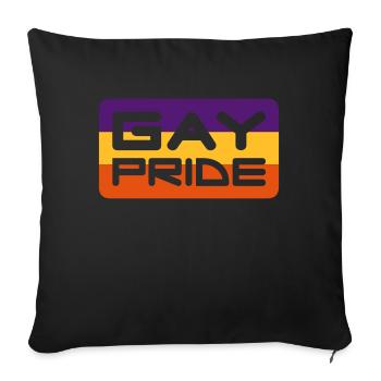 gay pride - Housse de coussin décorative 45 x 45 cm - noir - Devant