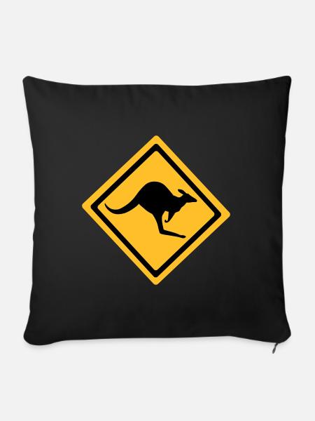 Australian Kangaroo Anmelden - Sofakissenbezug 45 x 45 cm - Schwarz