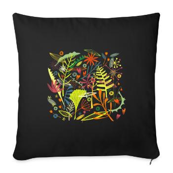 Tropical - Sofa pillowcase 17,3'' x 17,3'' (45 x 45 cm) - black - Front