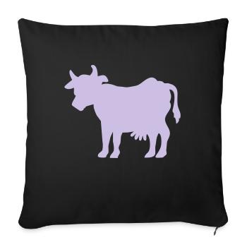 Kuh - Sofakissenbezug 45 x 45 cm - Schwarz - Vorne