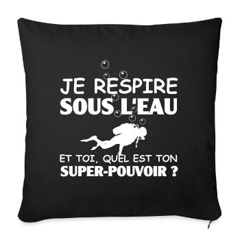 Je respire sous l'eau - Housse de coussin décorative 45 x 45 cm - noir - Devant